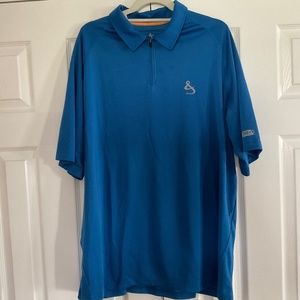 HOOK & TACKLE. ME’N’s 2XL 1/4 zip shirt. 50+ SUN PROTECTION.  PRETTY BLUE.